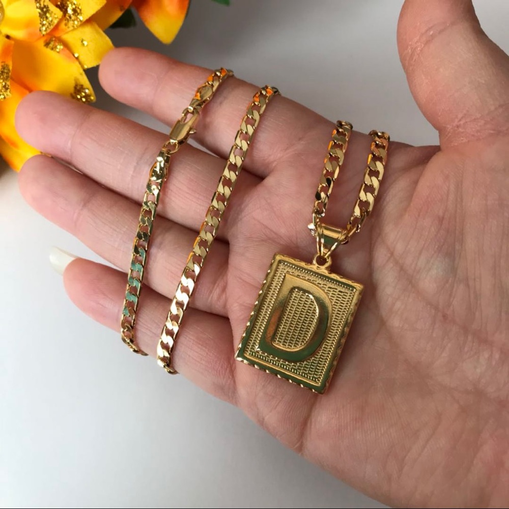Letter"D"Necklace Yellow Gold